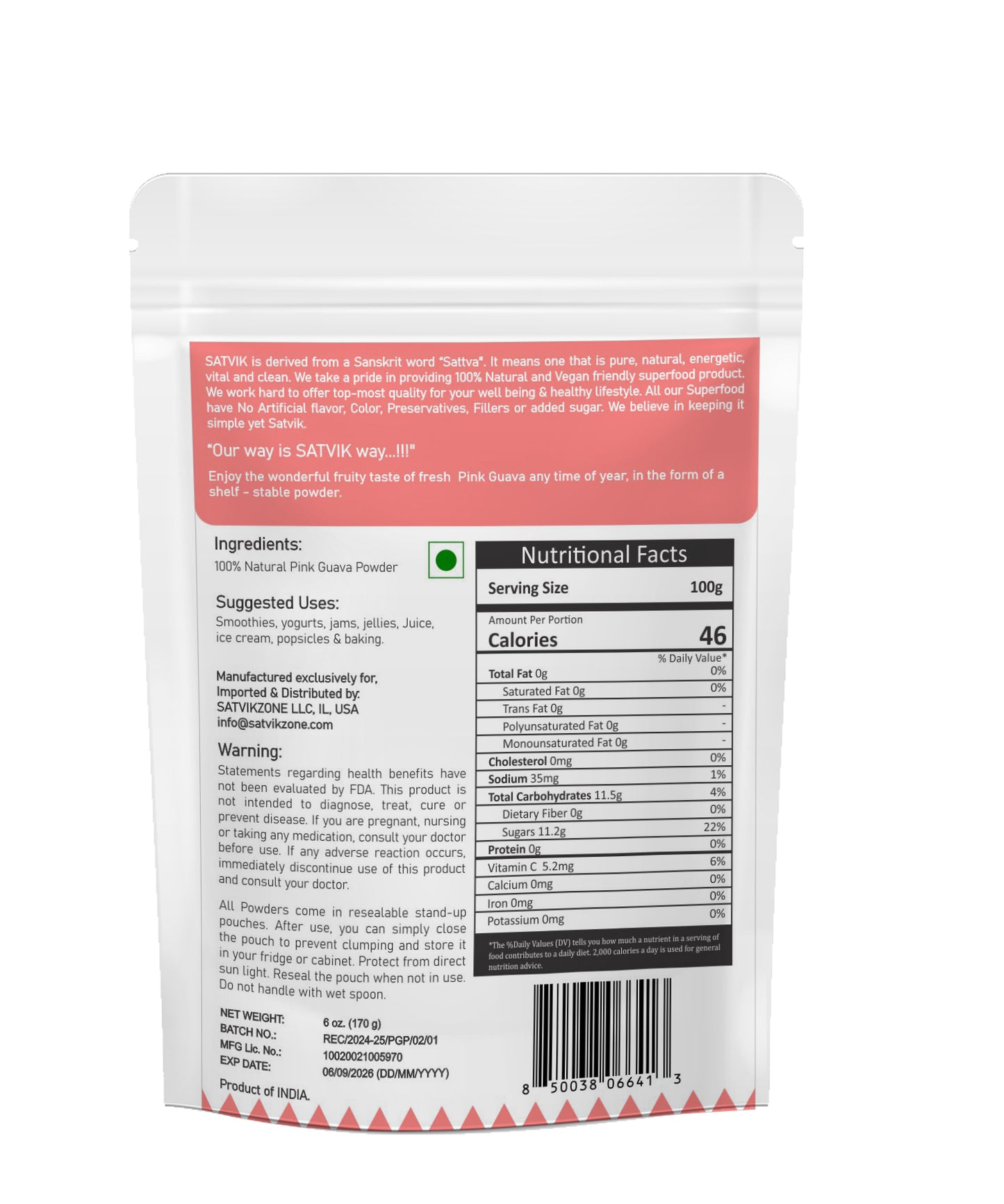 Pink Guava Fruit Powder 100% Natural