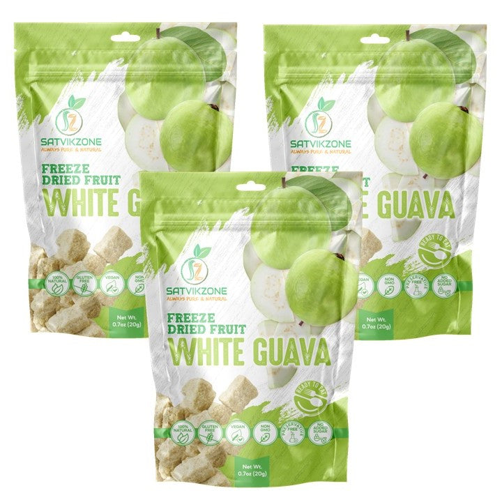 Freeze Dried White Guava, 100% Natural, Ready-to-Eat Fruit Snack, Vegan, Non GMO, No added Sugars