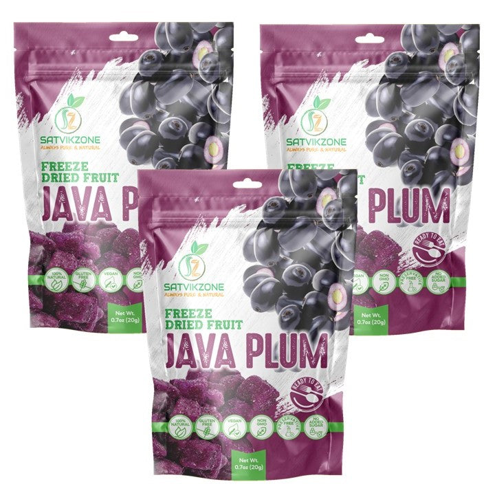 Freeze Dried Java Plum, 100% Natural, Ready-to-Eat Fruit Snack, Vegan, Non GMO, No added Sugars