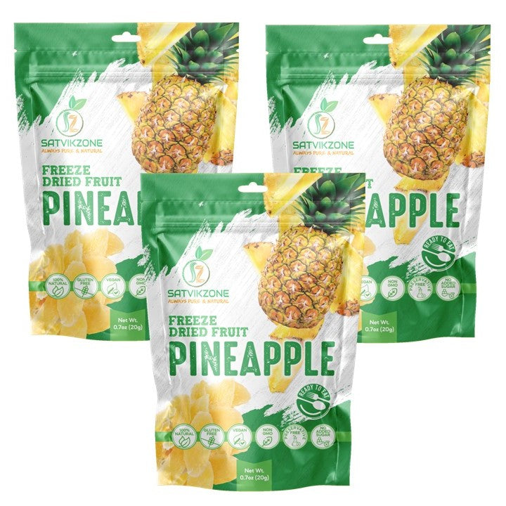 Freeze Dried Pineapple, 100% Natural, Ready-to-Eat Fruit Snack, Vegan, Non GMO, No added Sugars