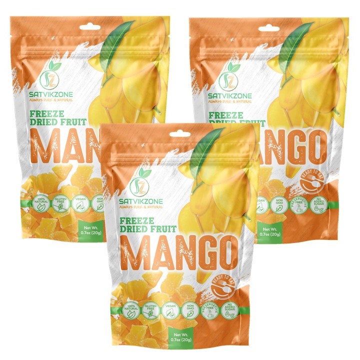 Freeze Dried Mango, 100% Natural, Ready-to-Eat Fruit Snack, Vegan, Non GMO, No added Sugars