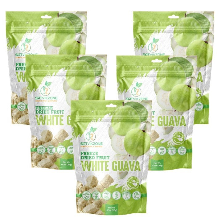 Freeze Dried White Guava, 100% Natural, Ready-to-Eat Fruit Snack, Vegan, Non GMO, No added Sugars