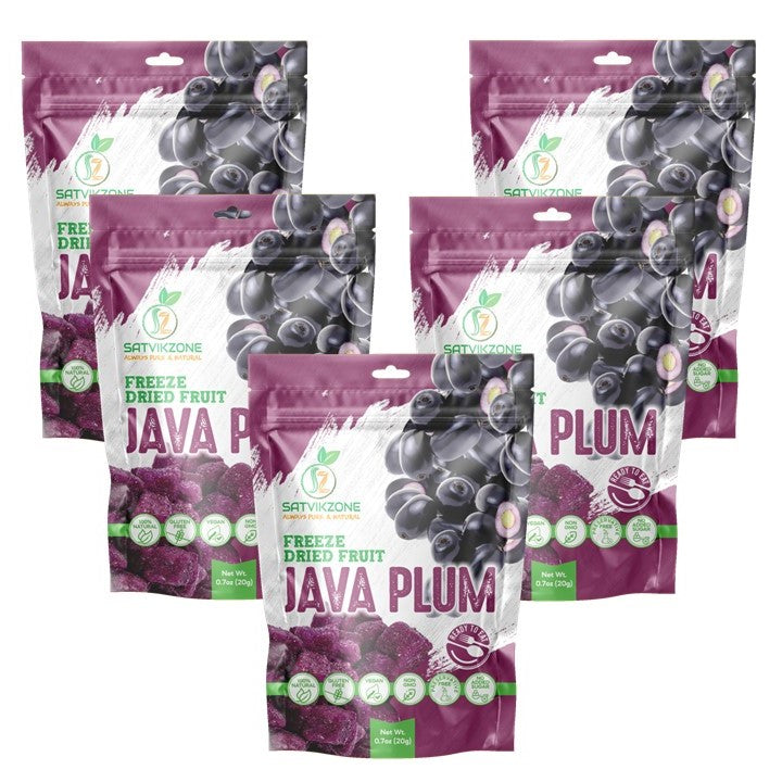 Freeze Dried Java Plum, 100% Natural, Ready-to-Eat Fruit Snack, Vegan, Non GMO, No added Sugars