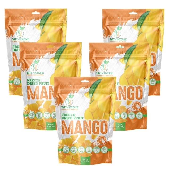 Freeze Dried Mango, 100% Natural, Ready-to-Eat Fruit Snack, Vegan, Non GMO, No added Sugars