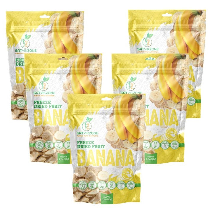 Freeze Dried Banana, 100% Natural, Ready-to-Eat Fruit Snack, Vegan, Non GMO, No added Sugars