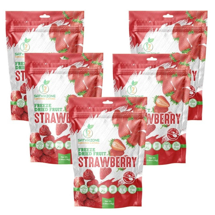 Freeze Dried Strawberry, 100% Natural, Ready-to-Eat Fruit Snack, Vegan, Non GMO, No added Sugars