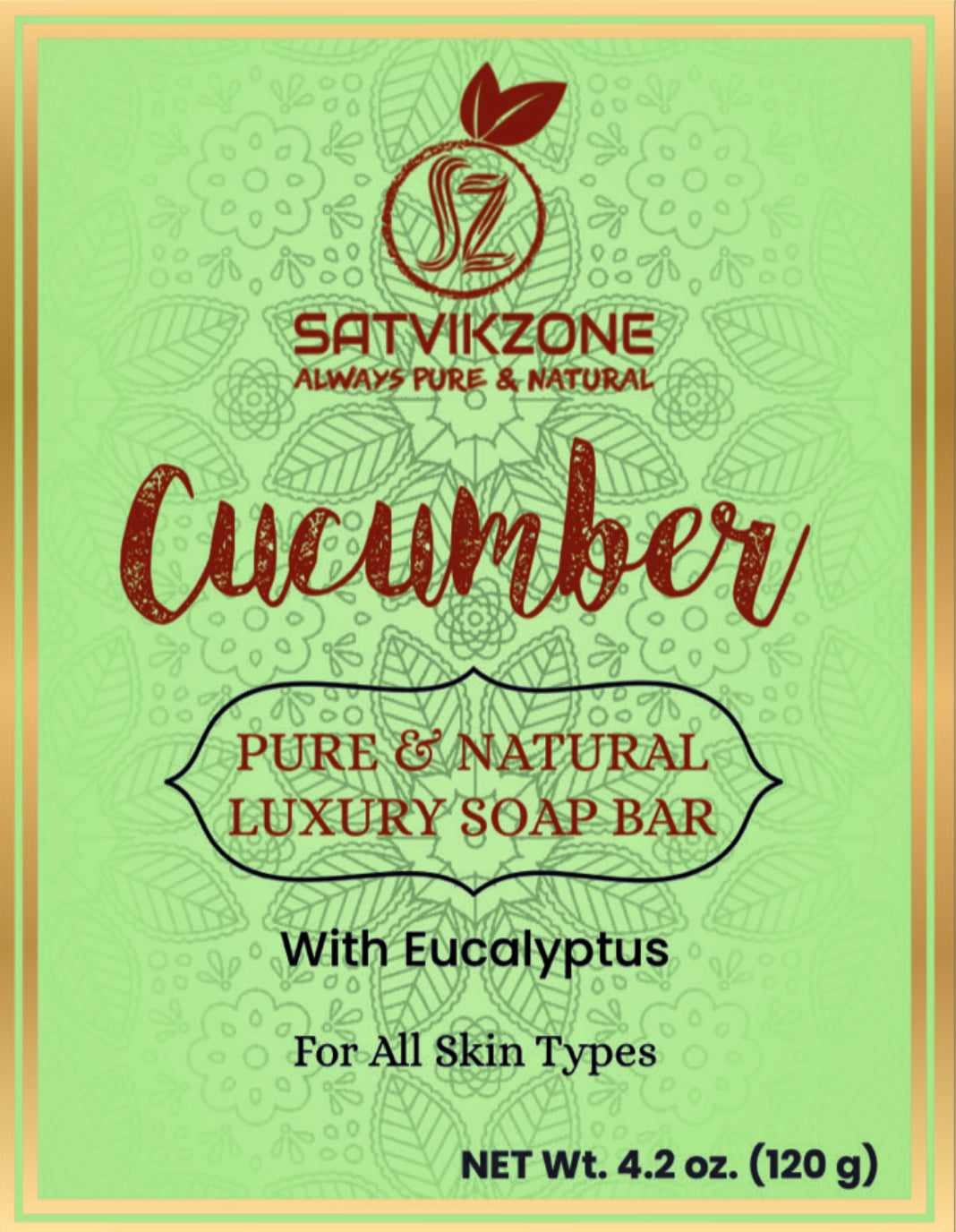 CUCUMBER WITH EUCALYPTUS HANDMADE NATURAL SOAP - Satvikzone