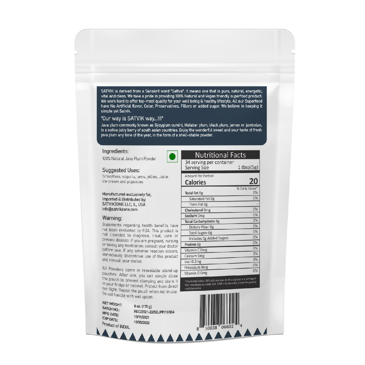 Java Plum Fruit Powder 100% Natural