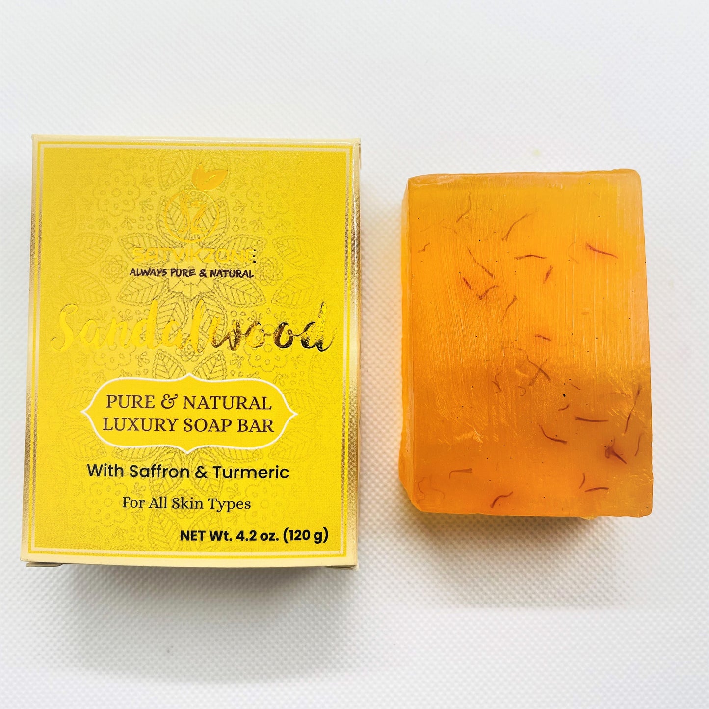 Sandalwood with Saffron & Turmeric Handmade Natural Soap Bar