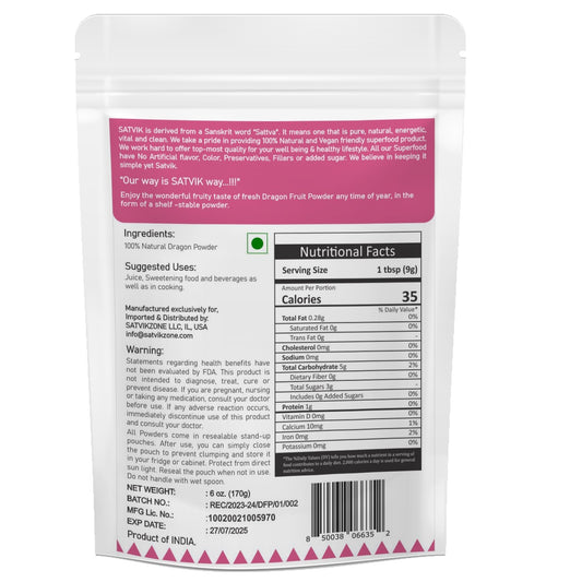 Dragon Fruit (Pink Pitaya) Powder 100% Natural