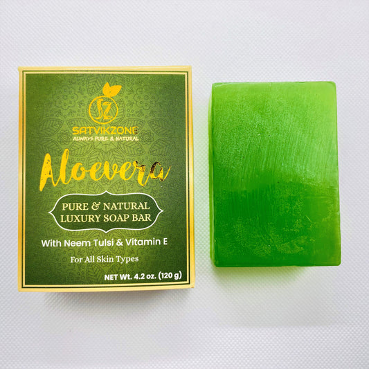 Aloevera with Neem Tulsi & Vitamin E Handmade Natural Soap Bar