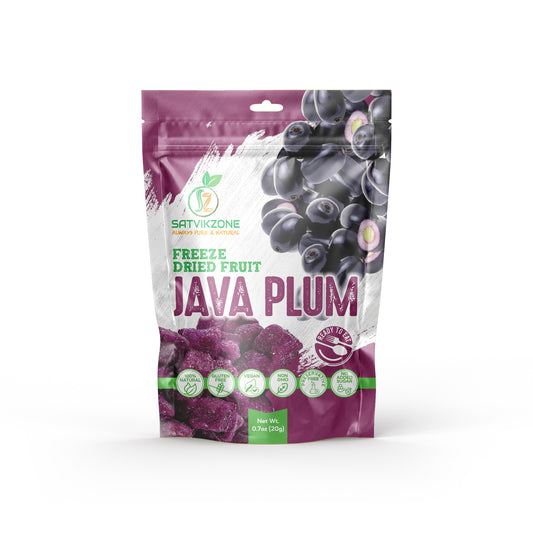 Freeze Dried Java Plum, 100% Natural, Ready-to-Eat Fruit Snack, Vegan, Non GMO, No added Sugars