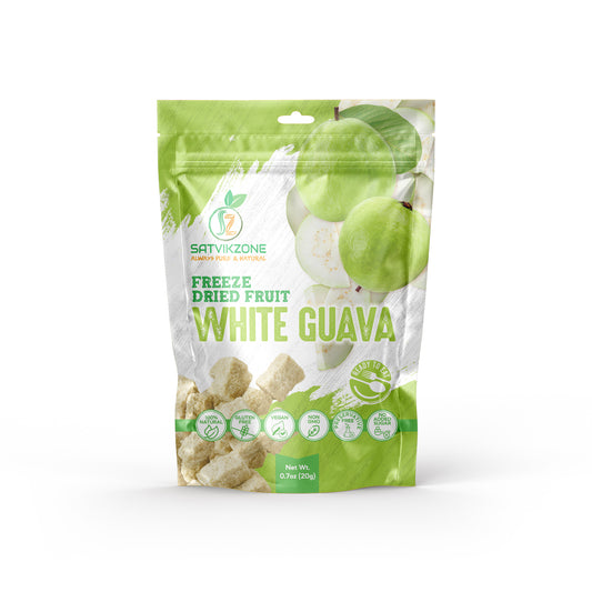 Freeze Dried White Guava, 100% Natural, Ready-to-Eat Fruit Snack, Vegan, Non GMO, No added Sugars