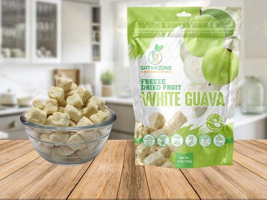 Freeze Dried White Guava, 100% Natural, Ready-to-Eat Fruit Snack, Vegan, Non GMO, No added Sugars